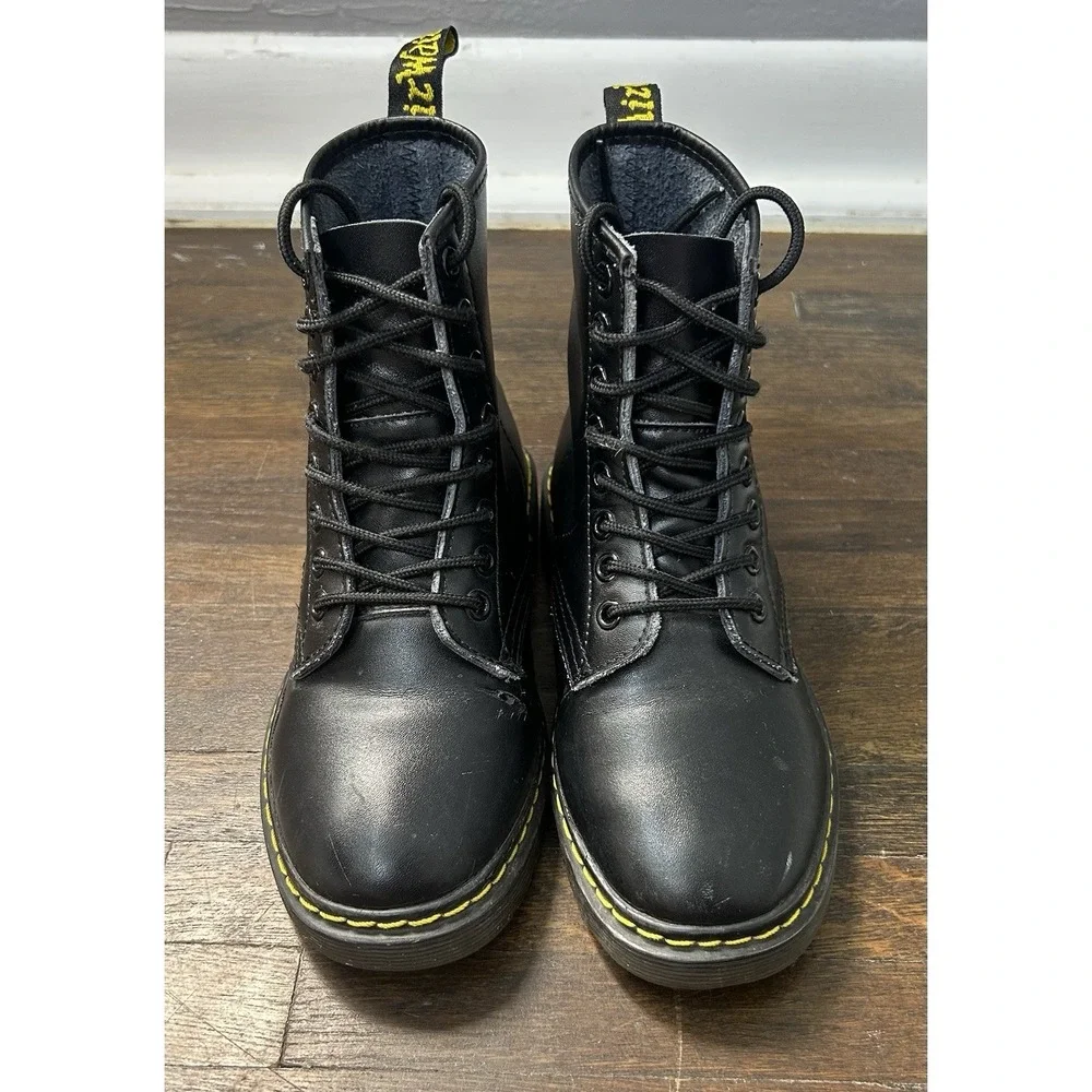 Dr. Doc Martens 1460 J Youth Kids Size 4 Lace Up Boots Black Leather Side Zip